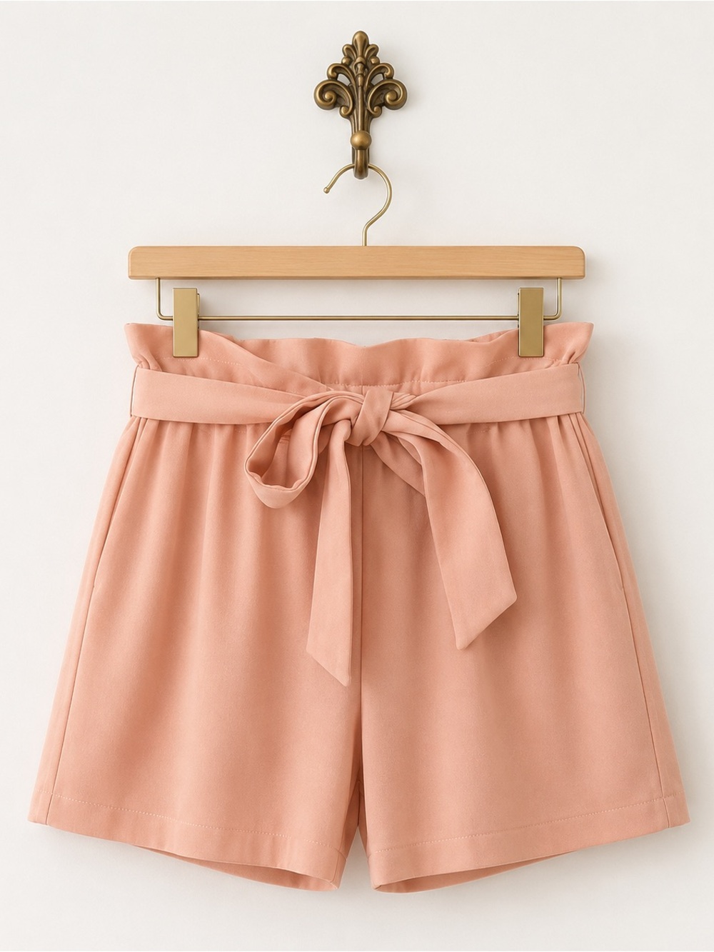 Meg & Margot blush rose pink shabby chic stretch waist shorts M